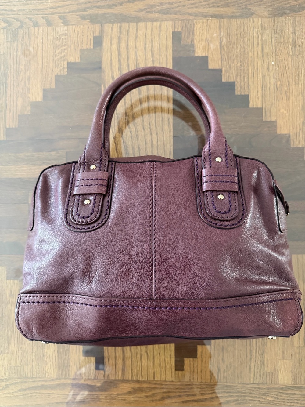kate spade purple/eggplant leather satchel - Picture 3 of 8